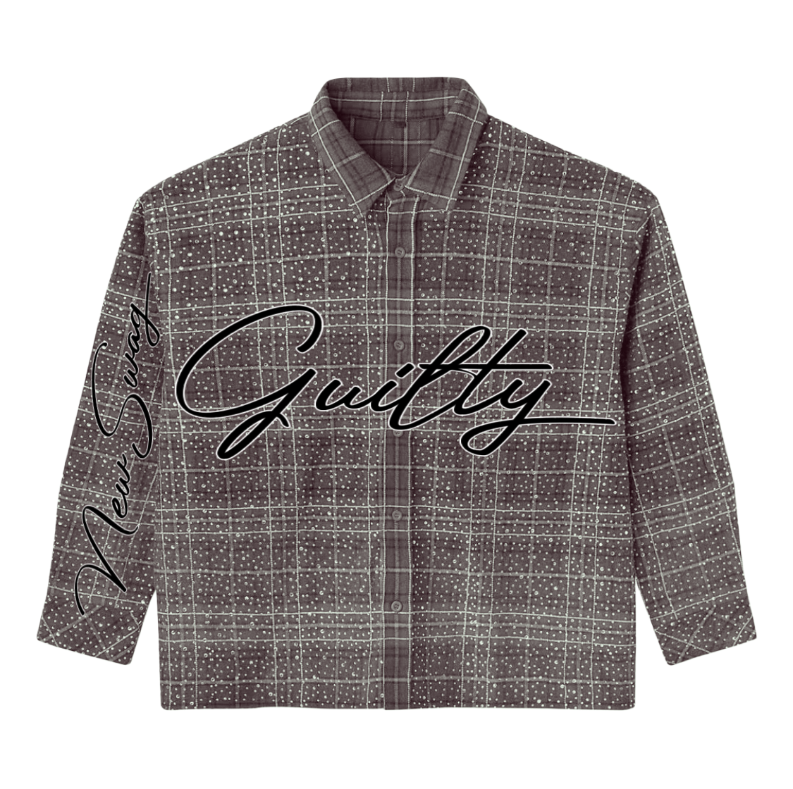 ‘NS’ Rhinestone Flannel