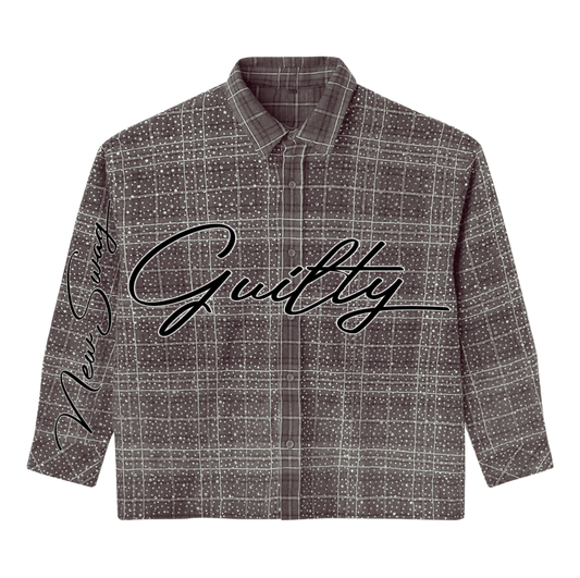 ‘NS’ Rhinestone Flannel