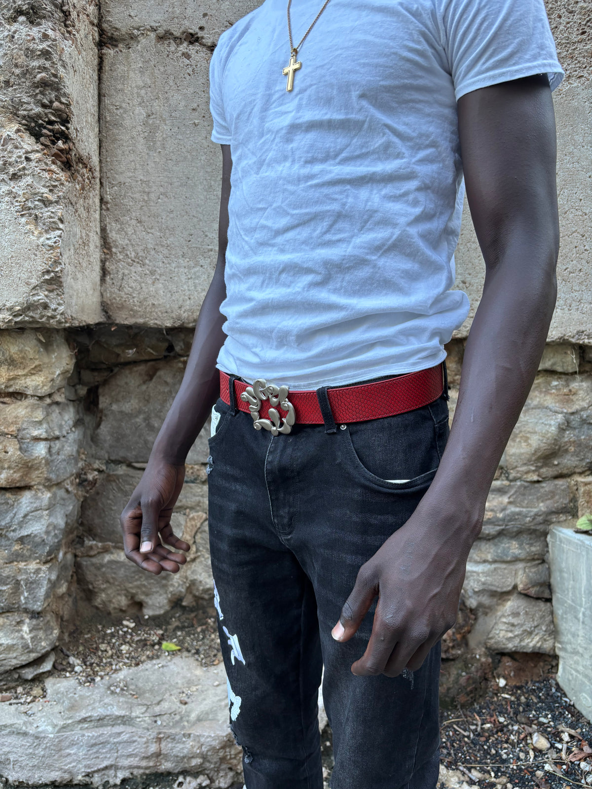Red Leather Guilty Belt
