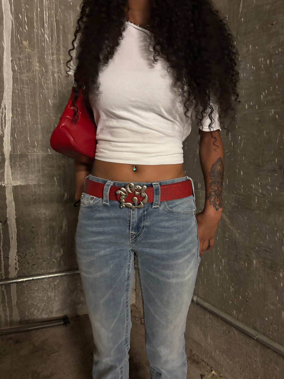 Red Leather Guilty Belt