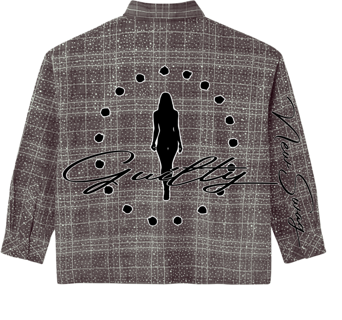 ‘NS’ Rhinestone Flannel